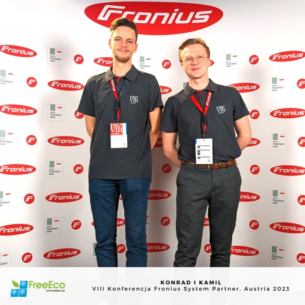 VIII Konferencji Fronius System Partner - Konrad Dobrzyński i Kamil Dziadosz jako reprezentanci FreeEco sp